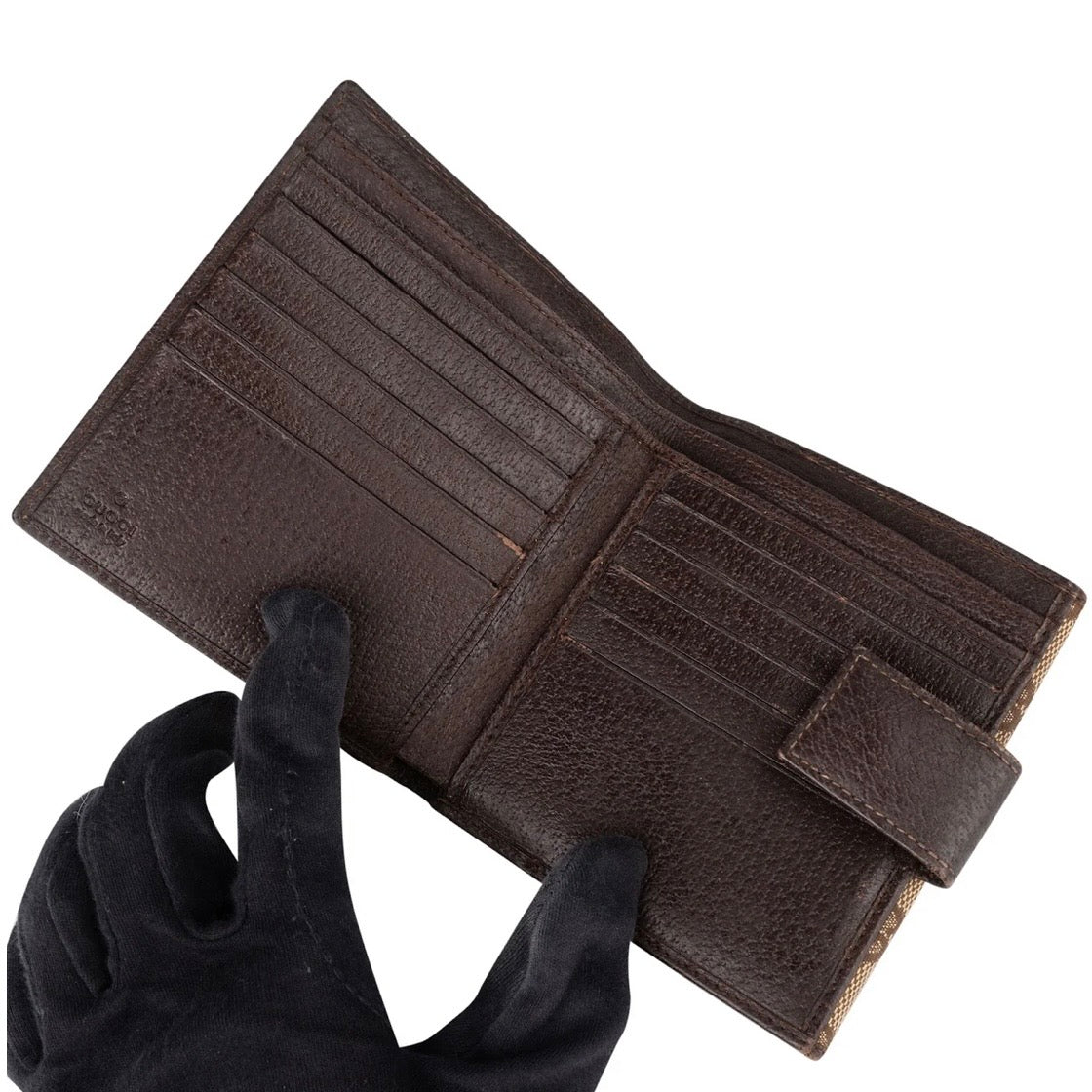 Gucci Monogram GG Canvas French Flap Wallet