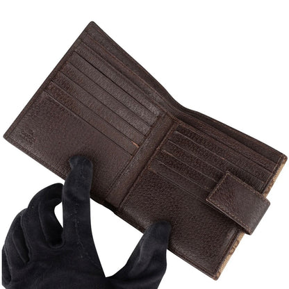 Gucci Monogram GG Canvas French Flap Wallet