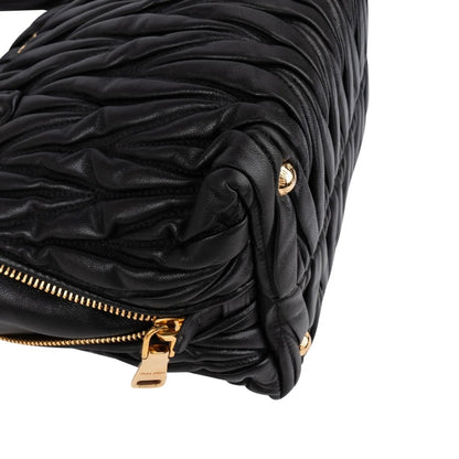 Miu Miu Black Quilted Nappa Leather Handbag