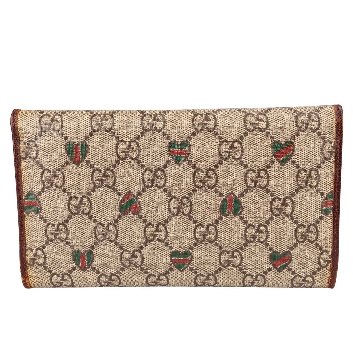 Gucci Monogram GG Supreme Canvas Heart Continental Wallet