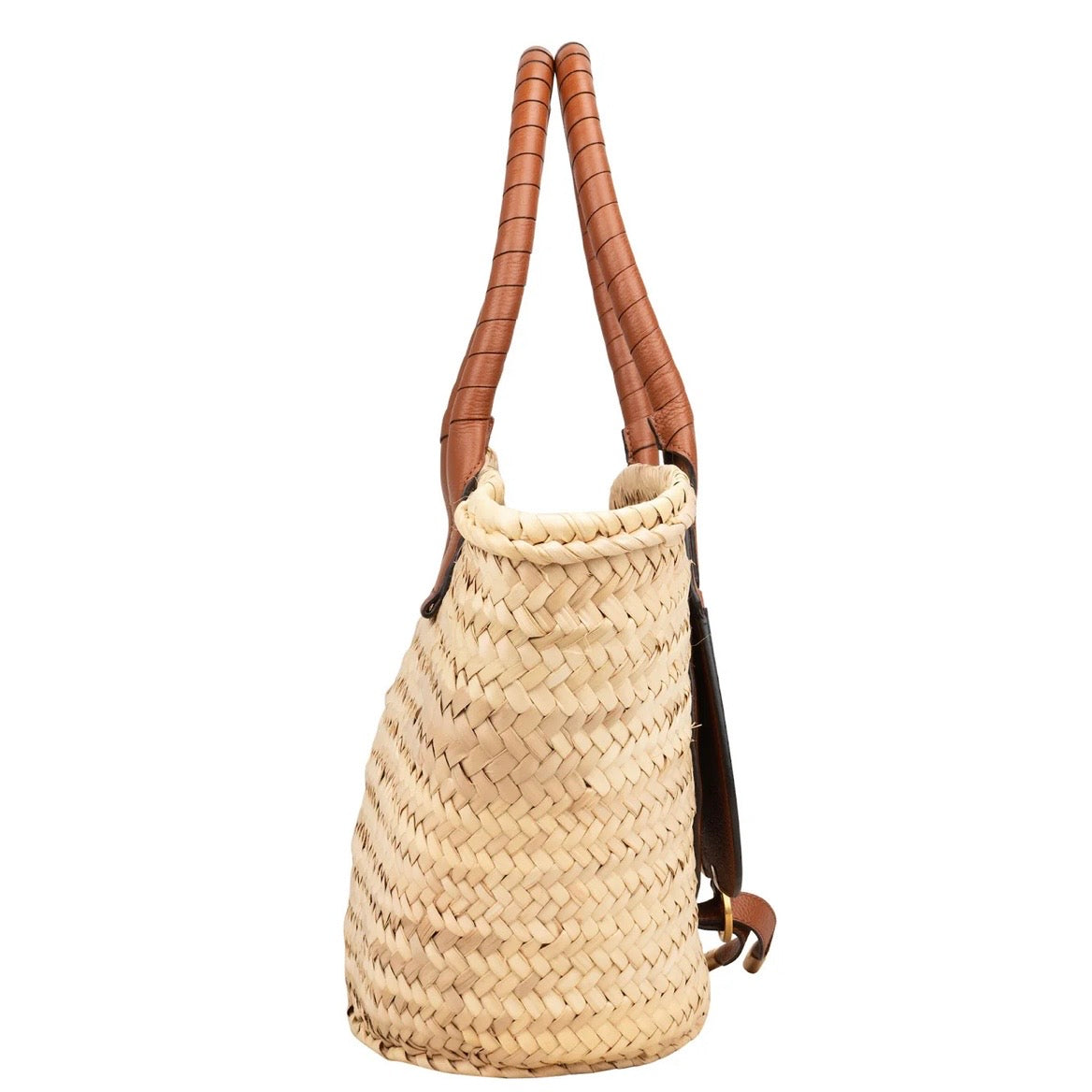Chloé Marcie Basket Raffia Shoulder Bag