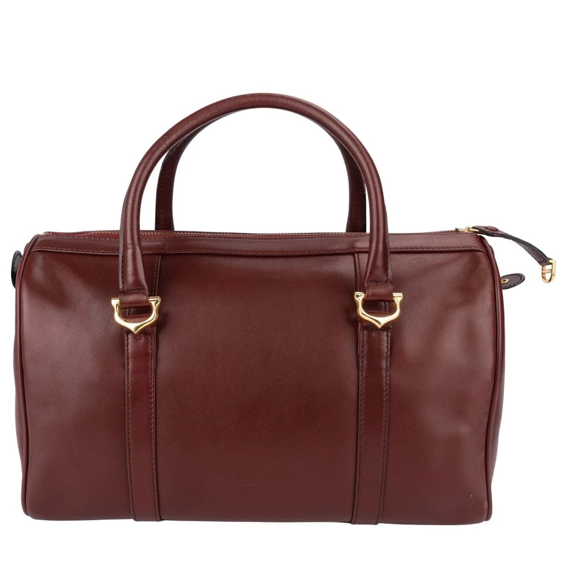 Cartier Bordeaux Leather Must de Cartier Boston Handbag