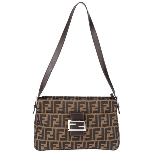 Fendi FF Monogram Baguette Buckle Shoulder Bag