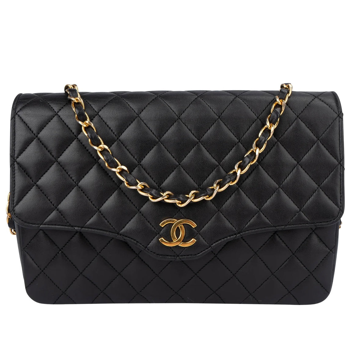 Chanel Quilted Lambskin Single Flap Shoulder Bag