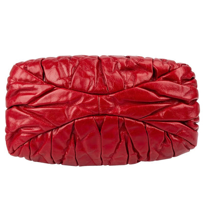 Miu Miu Red Quilted Vitello Lux Small Coffer Handbag