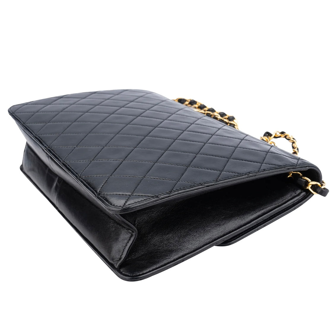 Chanel Quilted Lambskin 24K Gold Single Flap Shoulder Bag