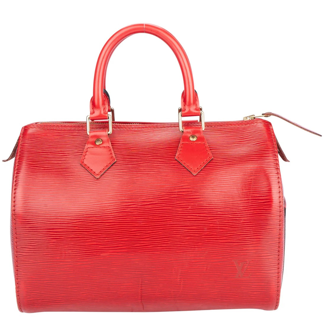 Louis Vuitton Red Vernis Monogram Speedy 25 Handbag