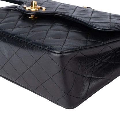 Chanel Quilted Lambskin 24K Gold Double Flap Crossbody Bag