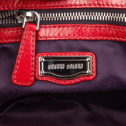 Miu Miu Red Quilted Vitello Lux Small Coffer Handbag
