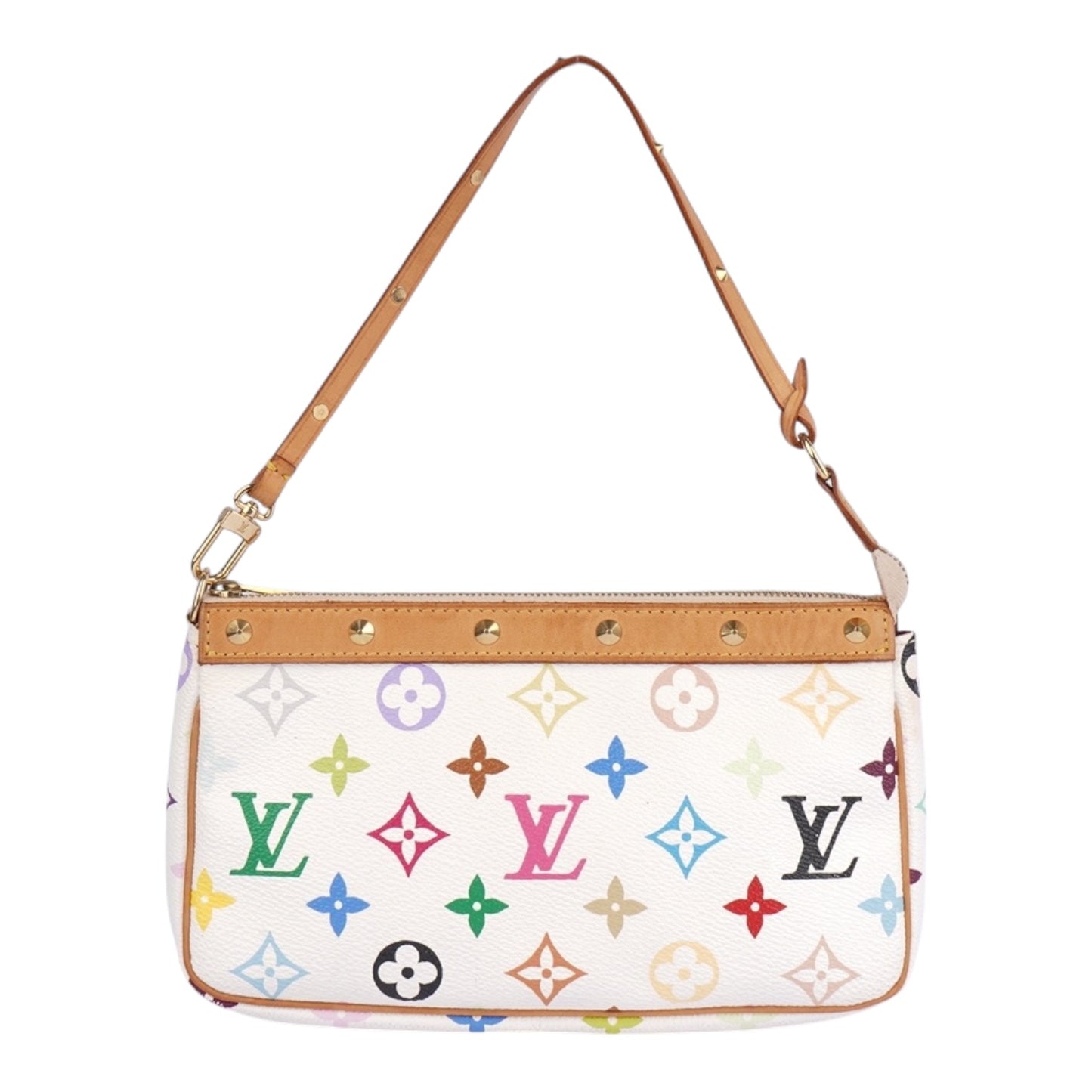 Louis Vuitton Monogram Canvas Murakami Multicolor Studded Pochette Accessoires Handbag