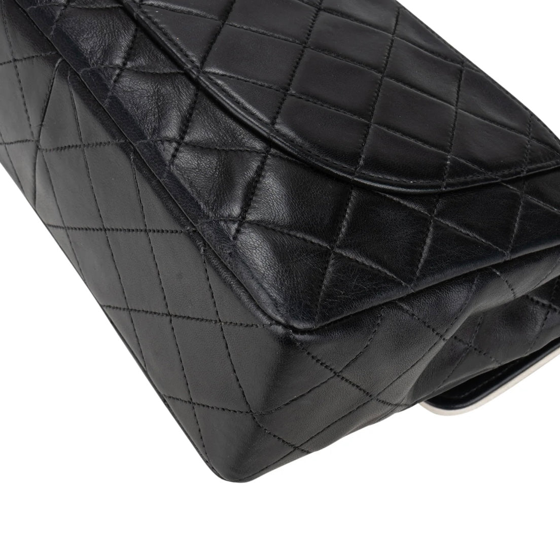 Chanel Quilted Lambskin 24K Gold Bicolor Single Flap Crossbody Bag