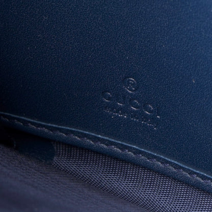 Gucci Blue Guccissima Leather NY Yankees Zip Wallet