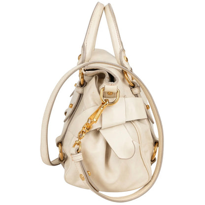 Miu Miu White Leather City Handbag