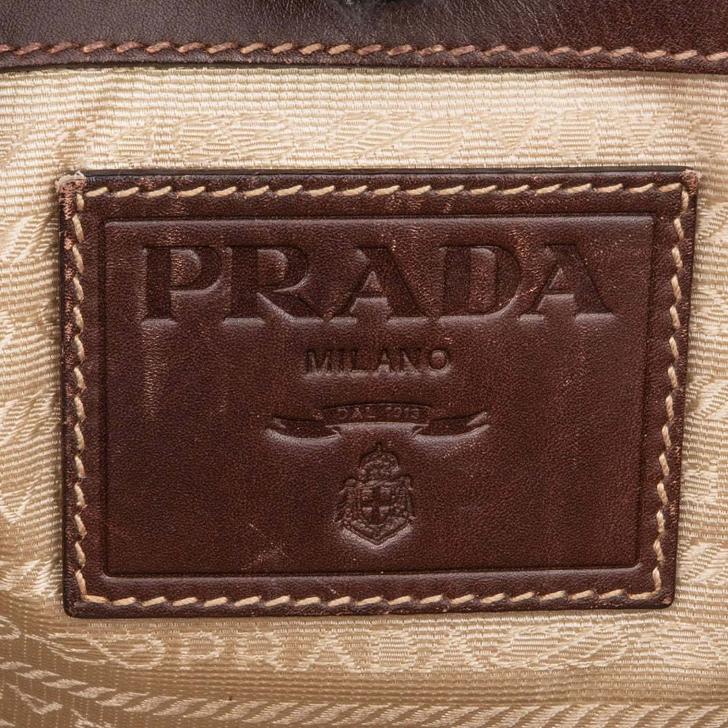 Prada Jacquard Triangle Shoulder Bag