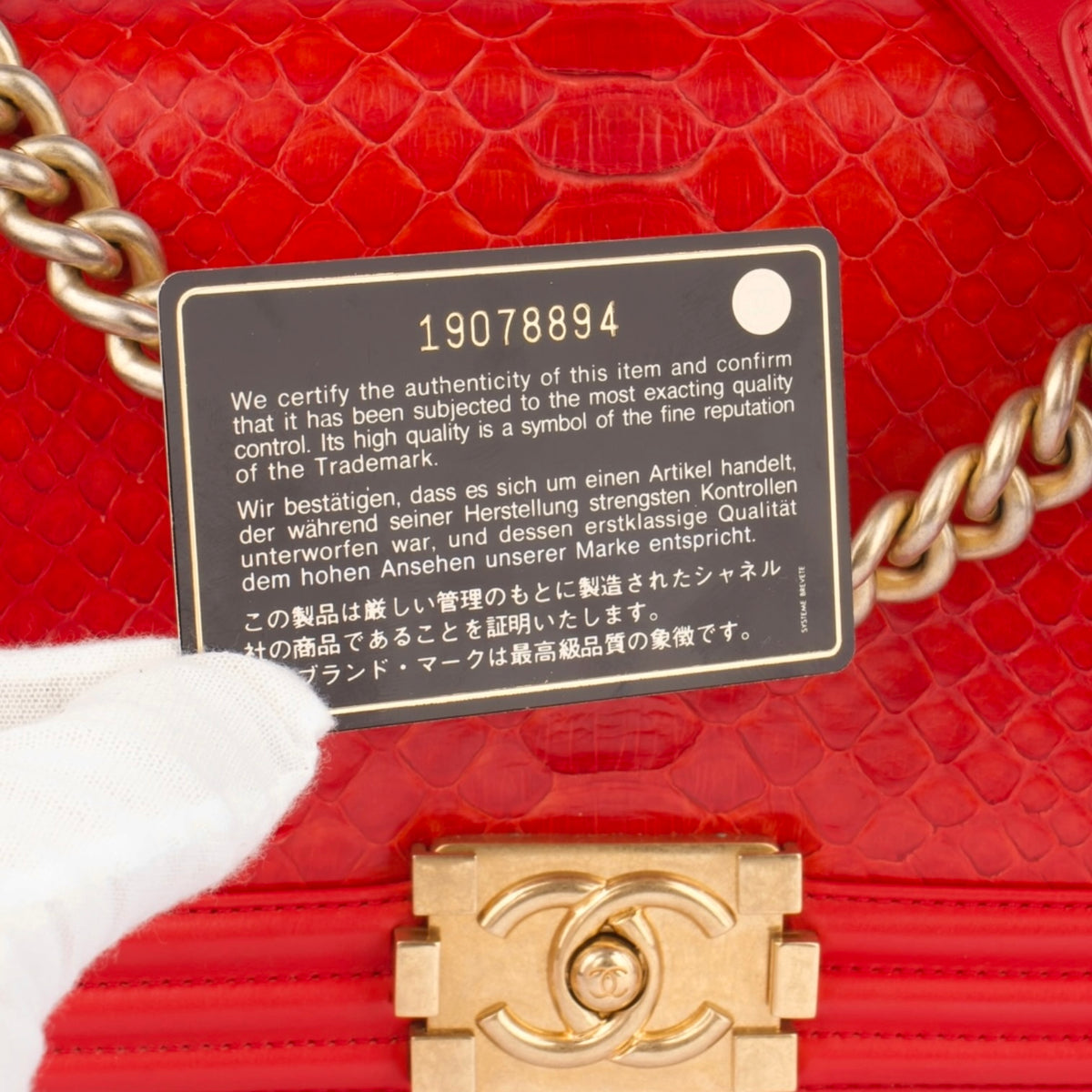Chanel Boy Red Phyton Leather Limited Edition Bag