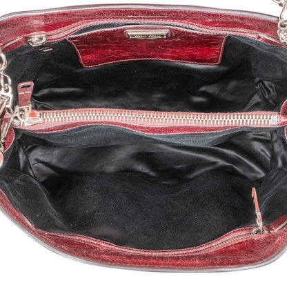 Miu Miu Vitello Lux Shine Leather Tote Buckle Handbag