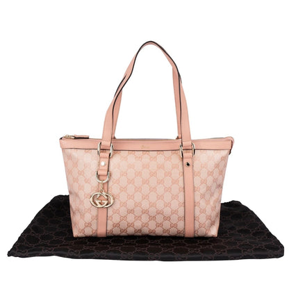 Gucci Monogram GG Coated Canvas Pink Abbey Tote Shoulder Bag
