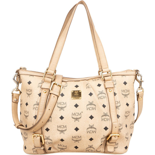MCM Monogram Visetos Satchel Tote Handbag
