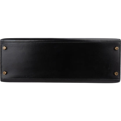 Hermès Noir Boxcalf Kelly 35 Sellier Handbag