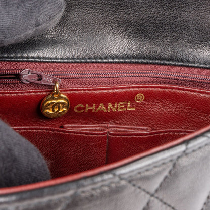 Chanel Quilted Lambskin Rectangular 24K Gold Single Flap Crossbody Bag