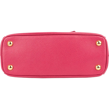 Prada Pink Saffiano Leather Small Galleria Handbag