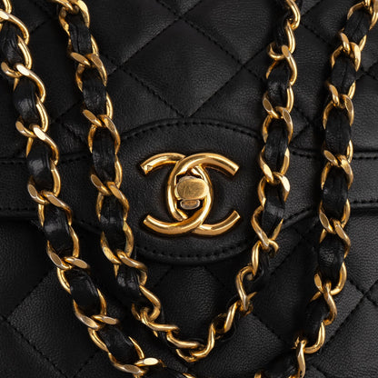 Chanel Quilted Lambskin 24K Gold Double Flap Shoulder Bag