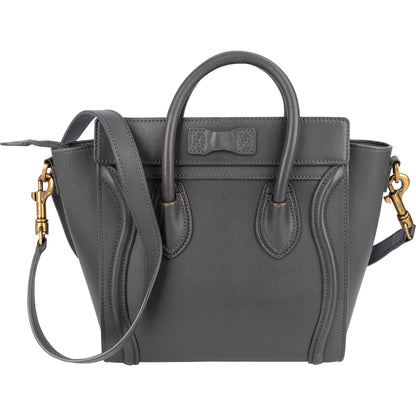 Céline Grey Leather Luggage Handbag