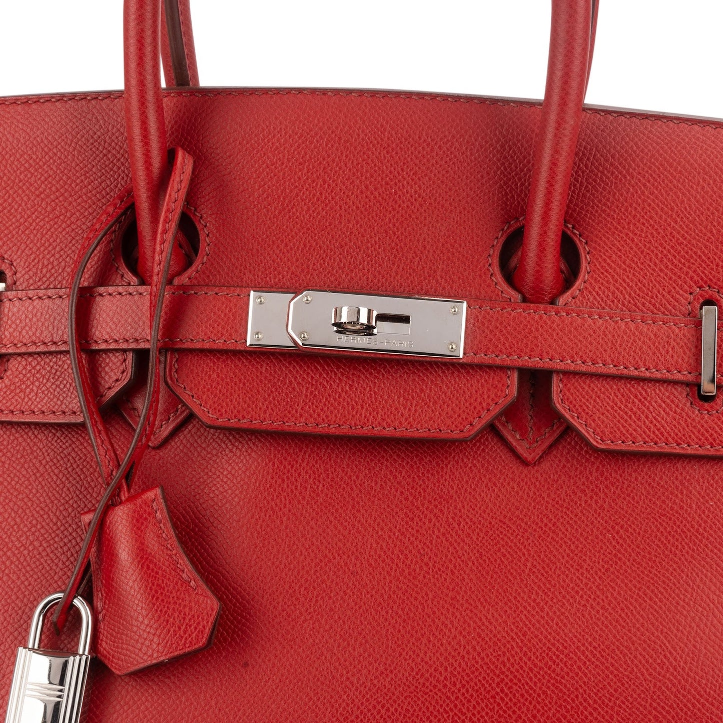 Hermès Rouge Epsom Leather Palladium Birkin 35 Handbag