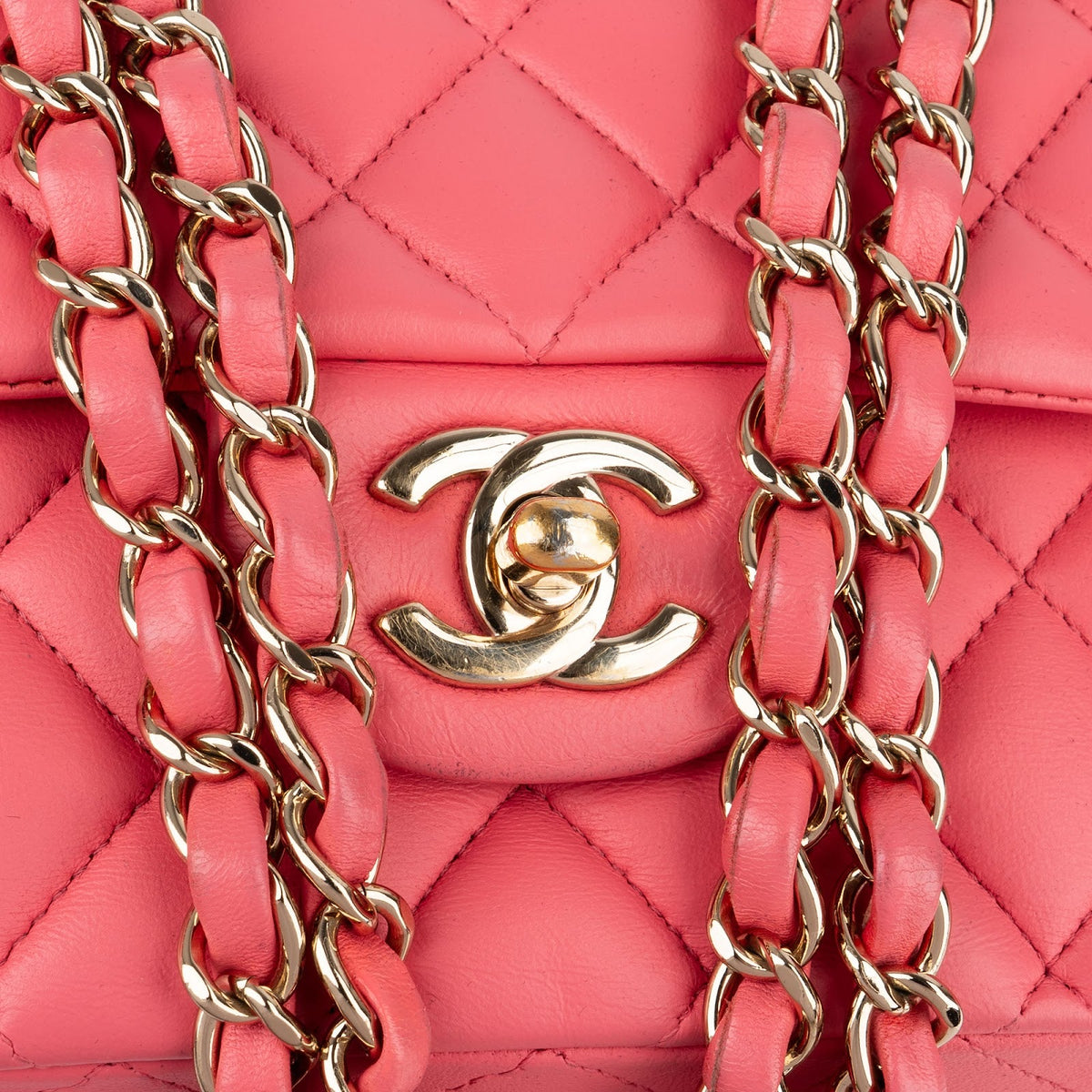 Chanel Quilted Lambskin Gold Medium Double Flap Shoulder Bag
