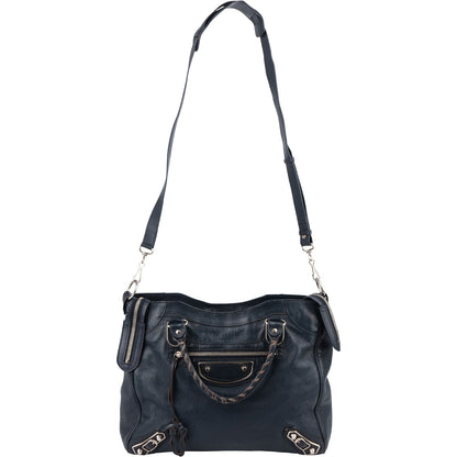 Balenciaga Blue  Leather Giant City Handbag