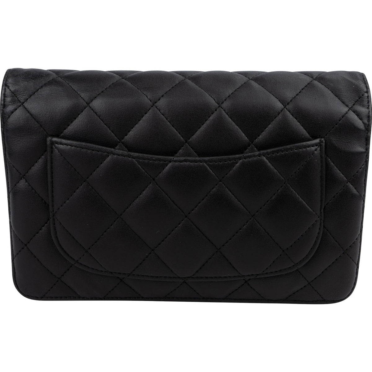 Chanel Quilted Lambskin Palladium Wallet On Chain Crossbody Bag