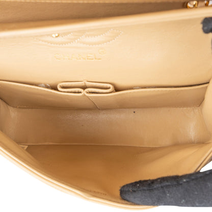 Chanel Quilted Lambskin 24K Gold Small Double Flap Shoulder Bag