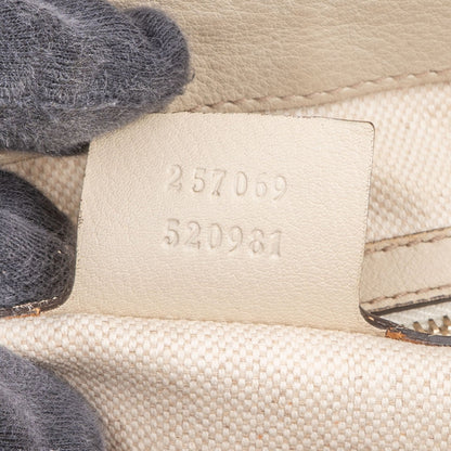 Gucci GG White Leather Guccissima Twin Heart Handbag