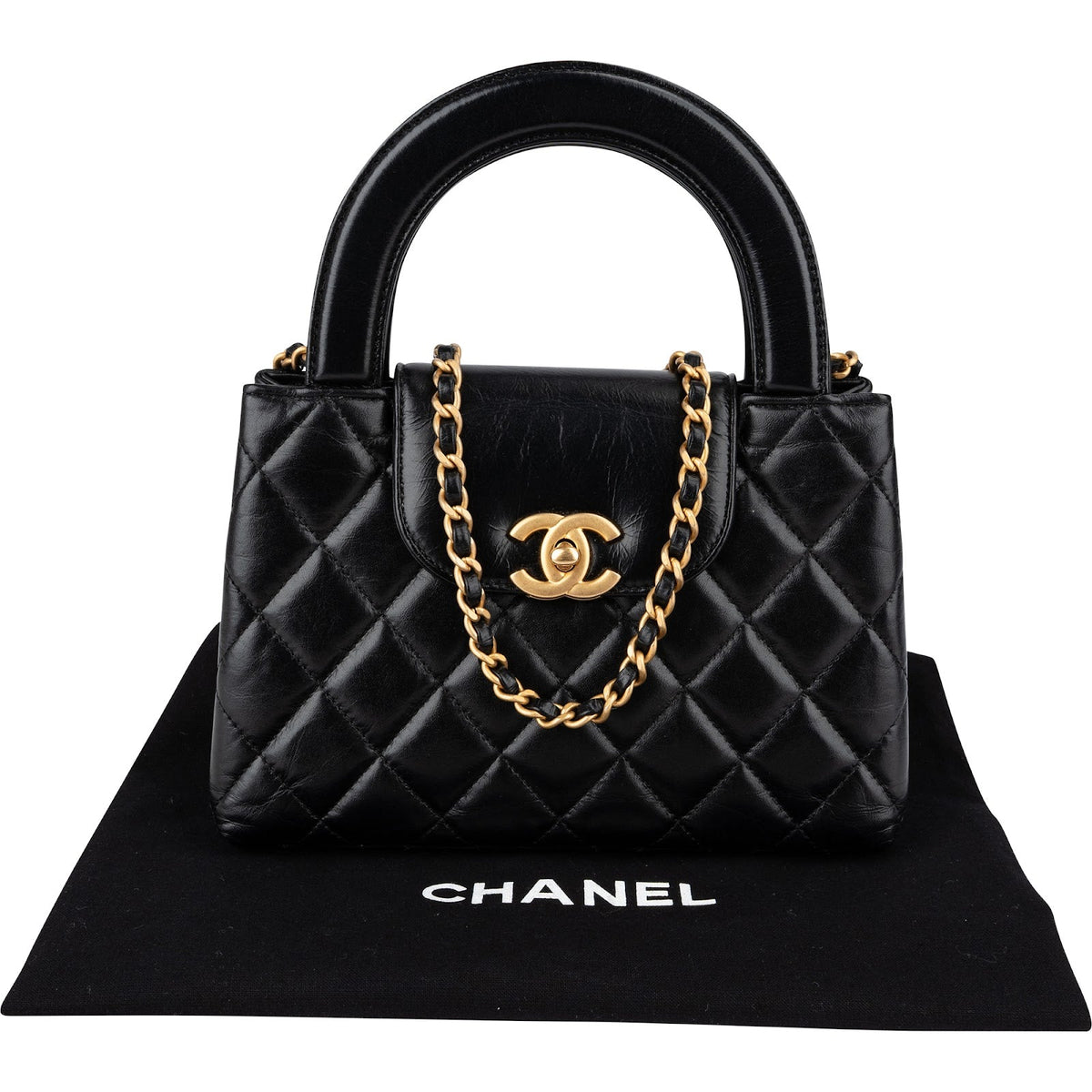 Chanel  Quilted Lambskin Kelly Top Handle Small Crossbody Handbag