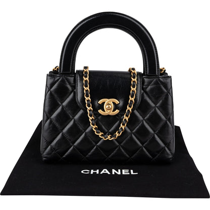 Chanel  Quilted Lambskin Kelly Top Handle Small Crossbody Handbag