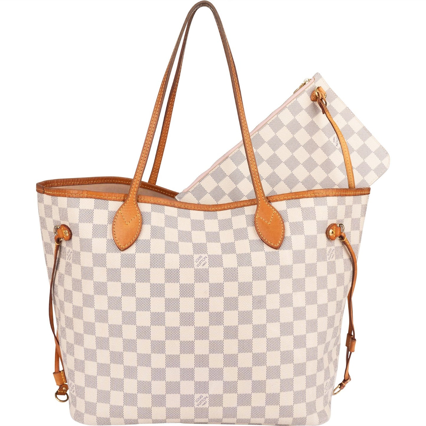 Louis Vuitton Monogram Damier Azur Neverfull MM Shoulder Bag