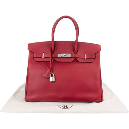 Hermès Epsom Leather Palladium Palladium Birkin 35 Handbag