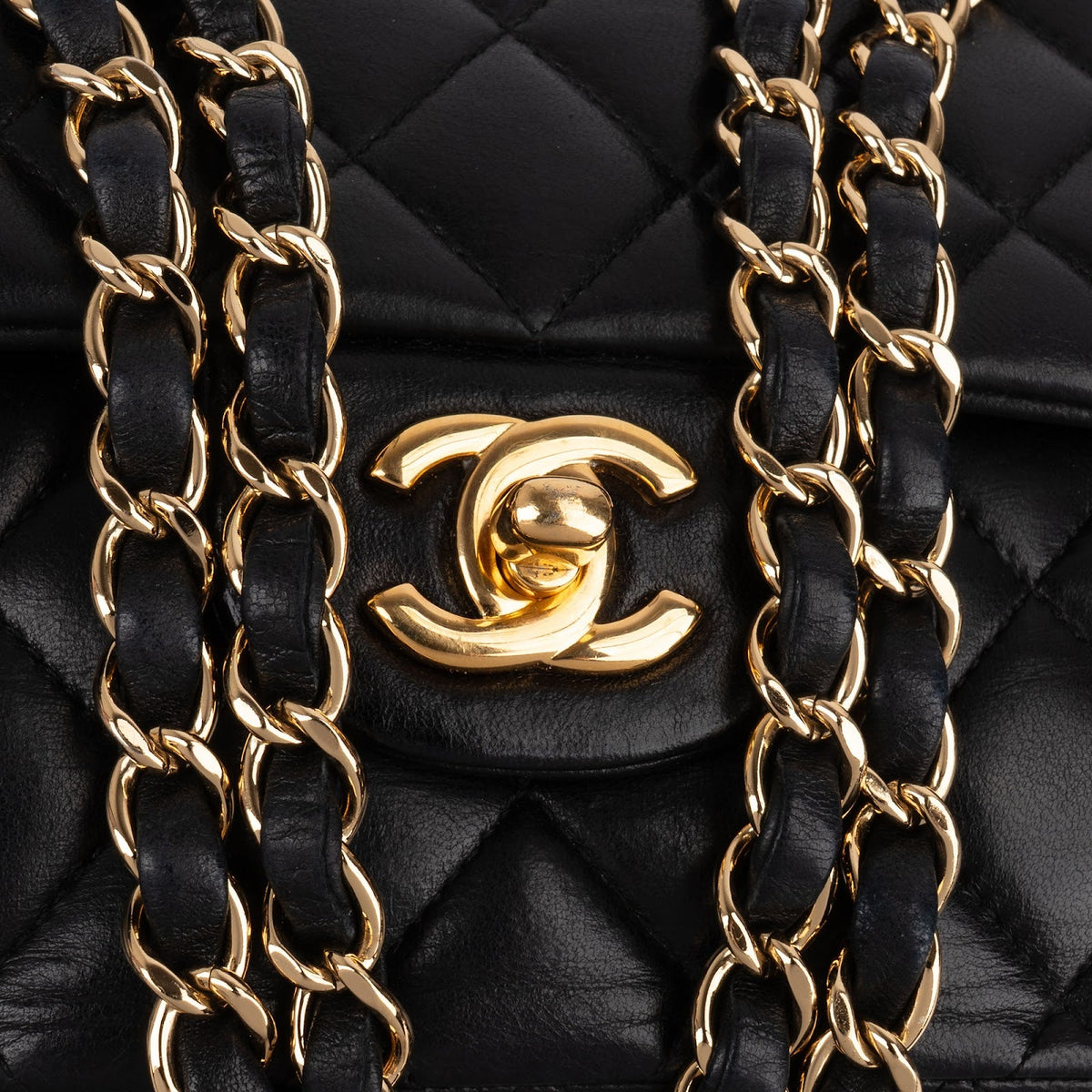Chanel Quilted Lambskin Medium Double Flap Shoulder Bag