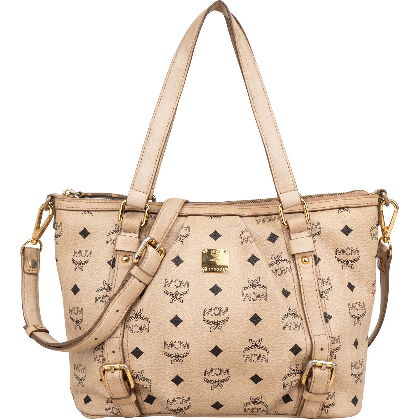 MCM Monogram Visetos Shopper Tote Shoulder Bag
