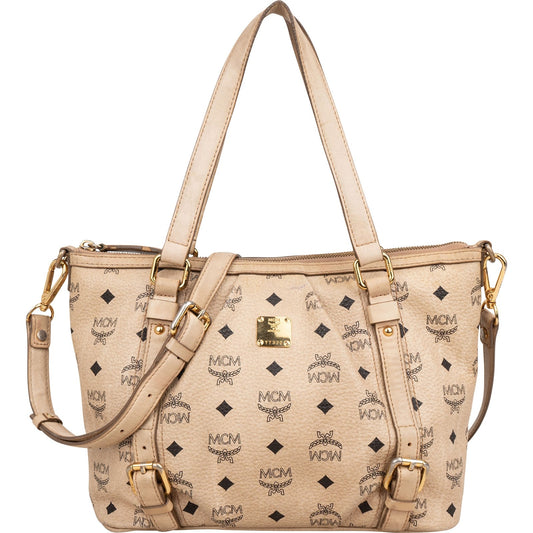 MCM Monogram Visetos Shopper Tote Shoulder Bag