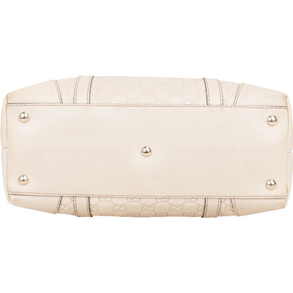 Gucci GG White Leather Guccissima Twin Heart Handbag