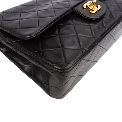 Chanel Quilted Lambskin Medium 24K Gold Double Flap Shoulder Bag