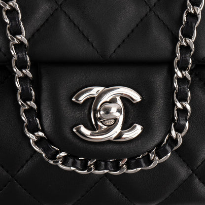 Chanel Quilted Lambskin Palladium Single Flap Shoulder Bag