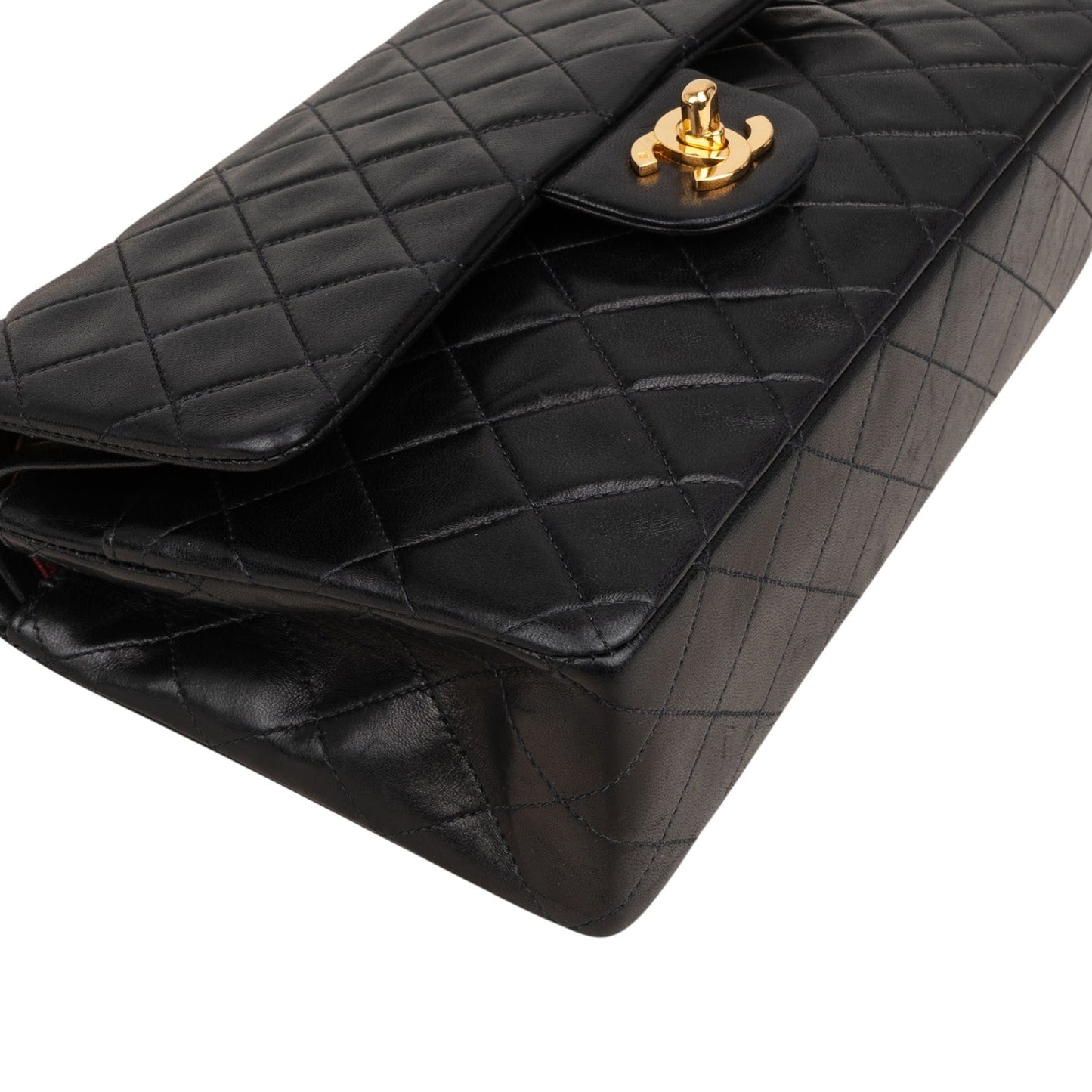 Chanel Quilted Lambskin Medium 24K Gold Double Flap Shoulder Bag