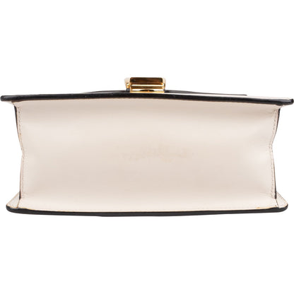 Gucci White Leather Sylvie Mini Top Handle Crossbody Handbag