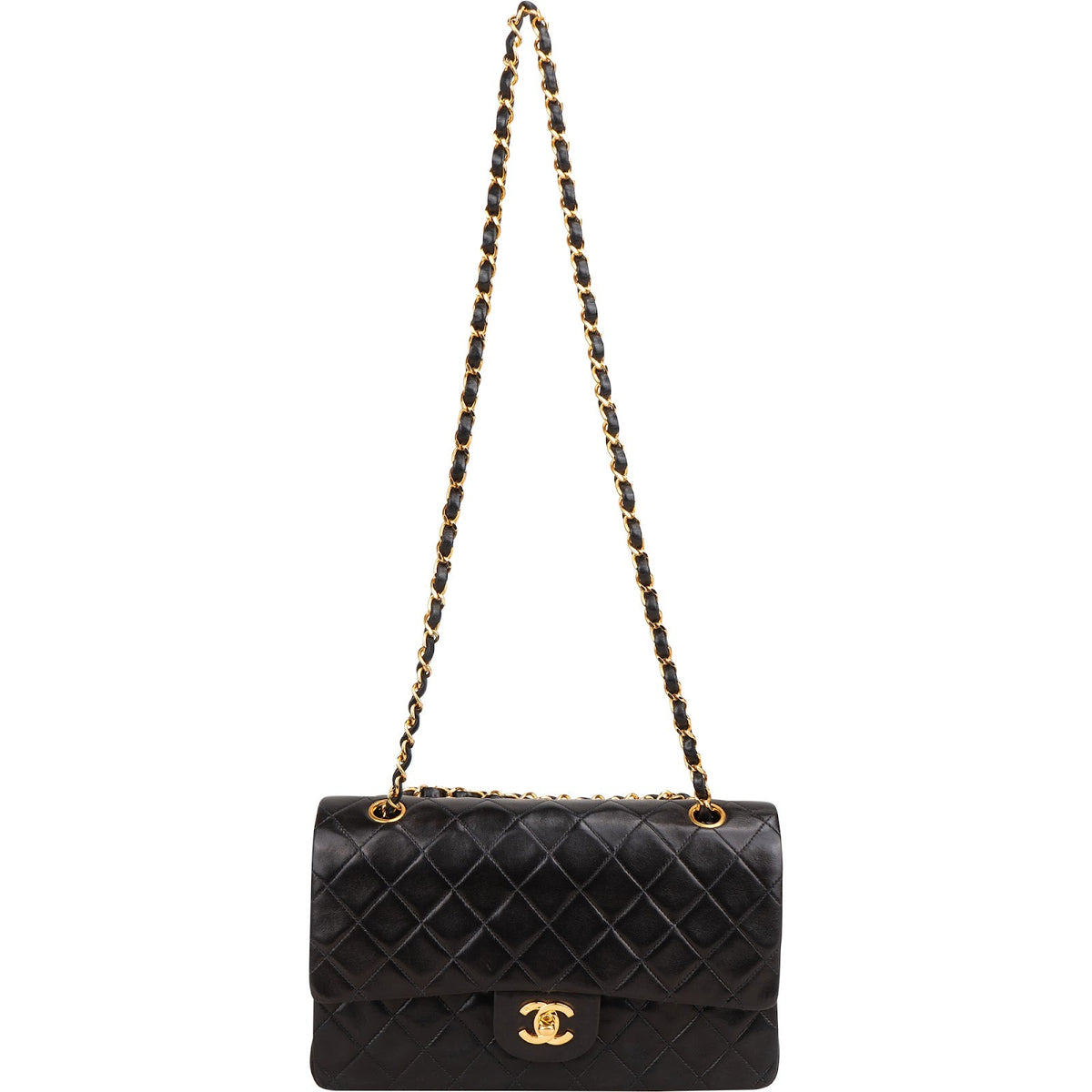 Chanel Quilted Lambskin 24K Gold Medium Double Flap Shoulder Bag