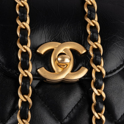 Chanel  Quilted Lambskin Kelly Top Handle Small Crossbody Handbag