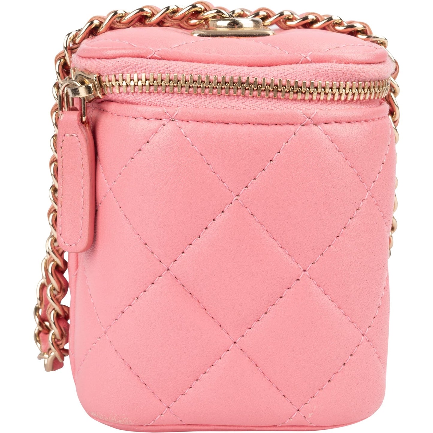 Chanel Quilted Lambskin CC Mini Vanity Case Chain Crossbody Bag