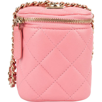 Chanel Quilted Lambskin CC Mini Vanity Case Chain Crossbody Bag