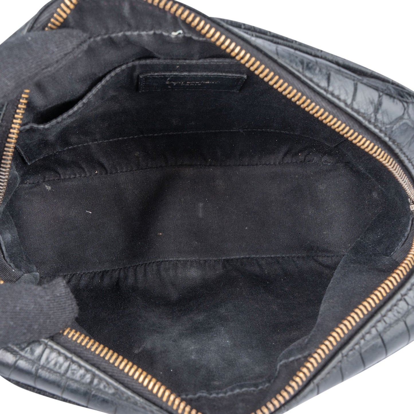 Saint Laurent Croc-Embossed Leather Lou Camera Crossbody Bag